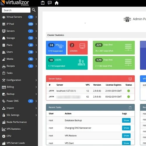 پیاده‌سازی Virtualizor